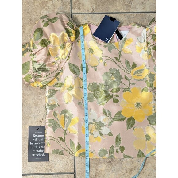 NWT Tuckernuck Pomander Place Lotus Thea Jacquard Floral Puff Sleeve Blouse Sz M - Picture 10 of 11